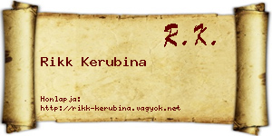 Rikk Kerubina névjegykártya